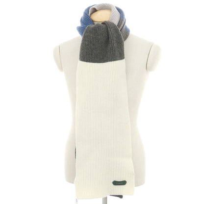 【新品】ザノーネ ZANONE ミドルゲージウール マフラー グレーxブルー系【 UNI 】【 状態ランクN 】【 メンズ 】