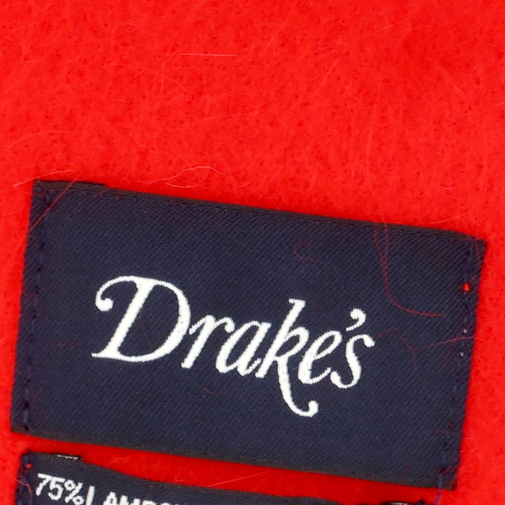 【新品】ドレイクス DRAKES ウールアンゴラ マフラー レッド【 状態ランクN 】【 メンズ 】 [CPD]