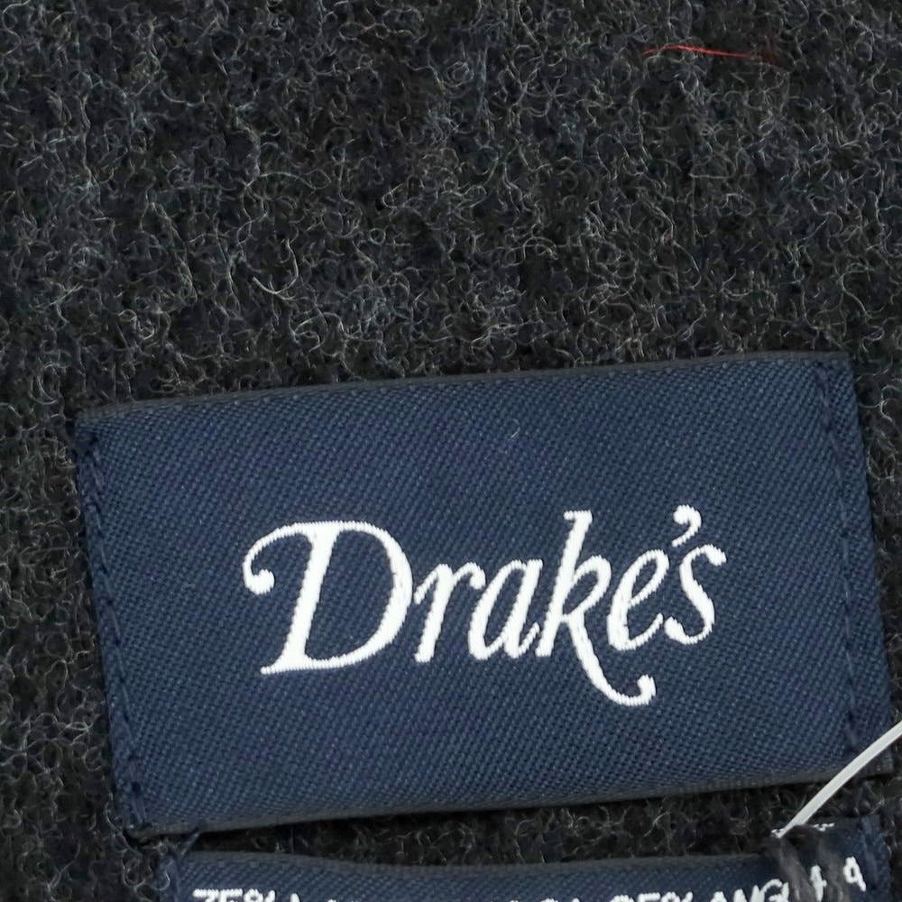 【新品】ドレイクス DRAKES ウールアンゴラ マフラー チャコールグレー【 状態ランクN 】【 メンズ 】
