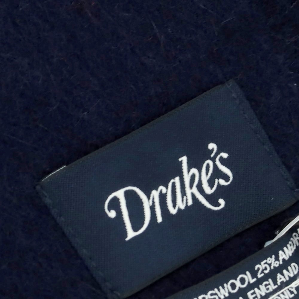 【新品】ドレイクス DRAKES ウールアンゴラ マフラー ネイビー【 状態ランクN 】【 メンズ 】