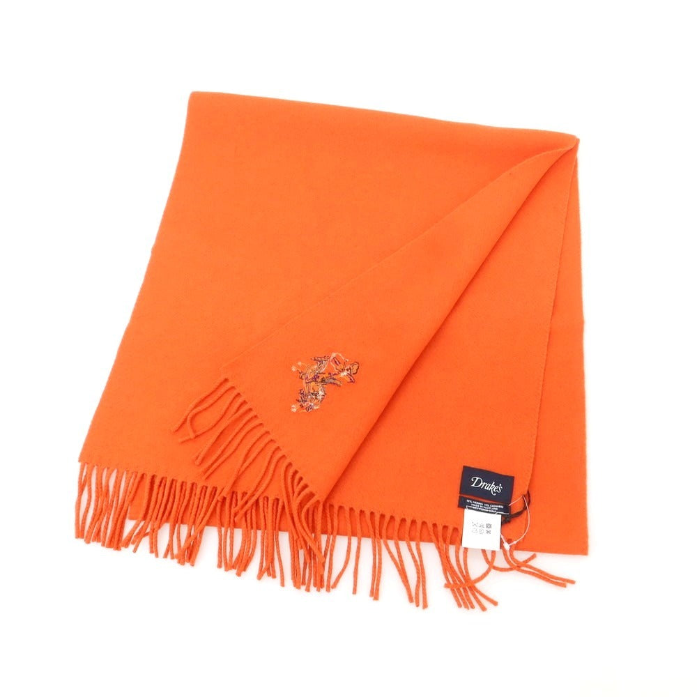【新品】ドレイクス DRAKES ウールカシミヤ マフラー オレンジ【 状態ランクN 】【 メンズ 】