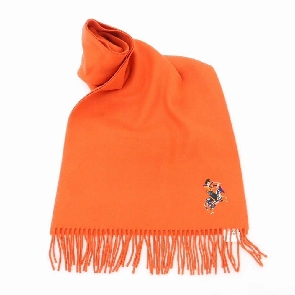 【新品】ドレイクス DRAKES ウールカシミヤ マフラー オレンジ【 状態ランクN 】【 メンズ 】