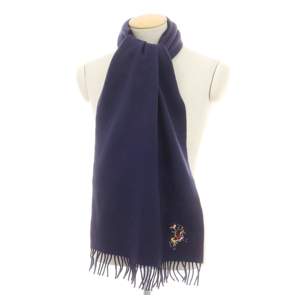 【新品】ドレイクス DRAKES ウールカシミヤ マフラー ネイビー【 状態ランクN 】【 メンズ 】