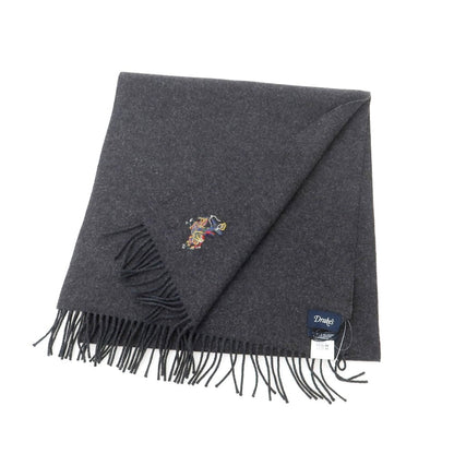 【新品】ドレイクス DRAKES ウールカシミヤ マフラー チャコールグレー【 状態ランクN 】【 メンズ 】