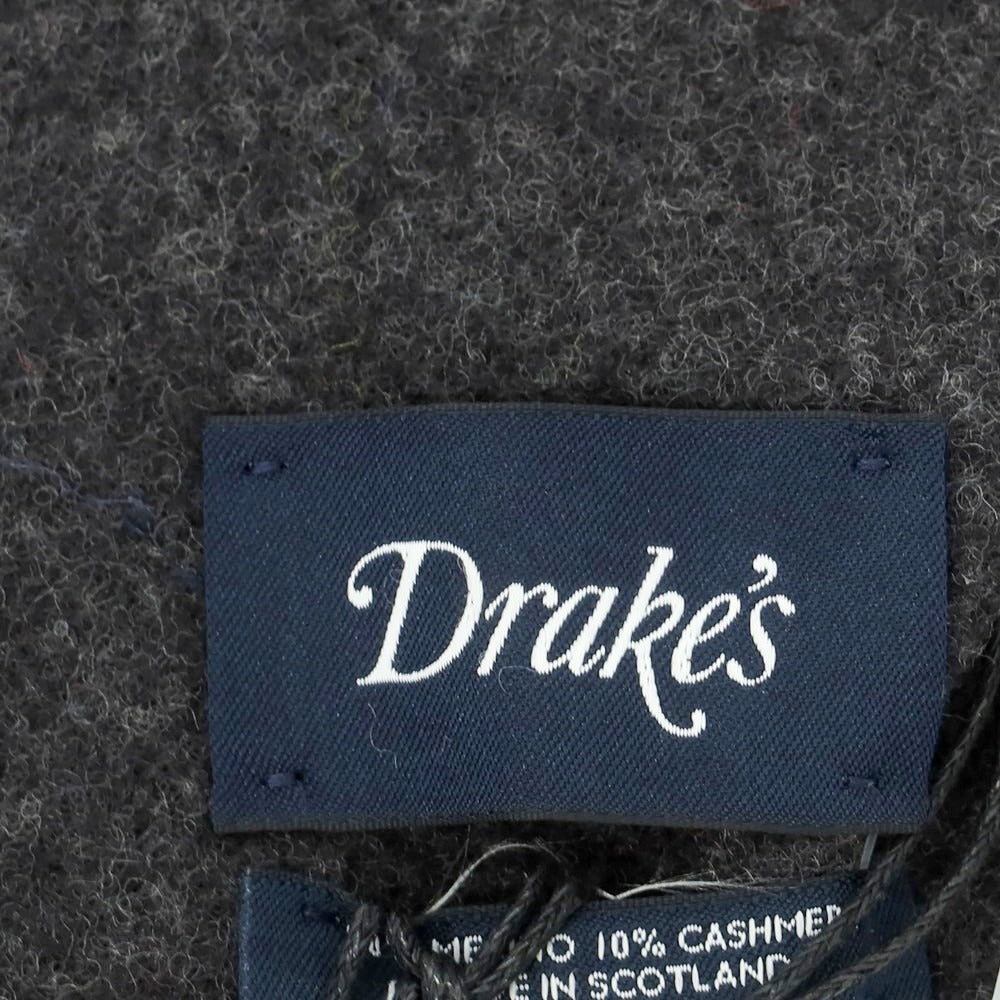 【新品】ドレイクス DRAKES ウールカシミヤ マフラー チャコールグレー【 状態ランクN 】【 メンズ 】 [CPD]