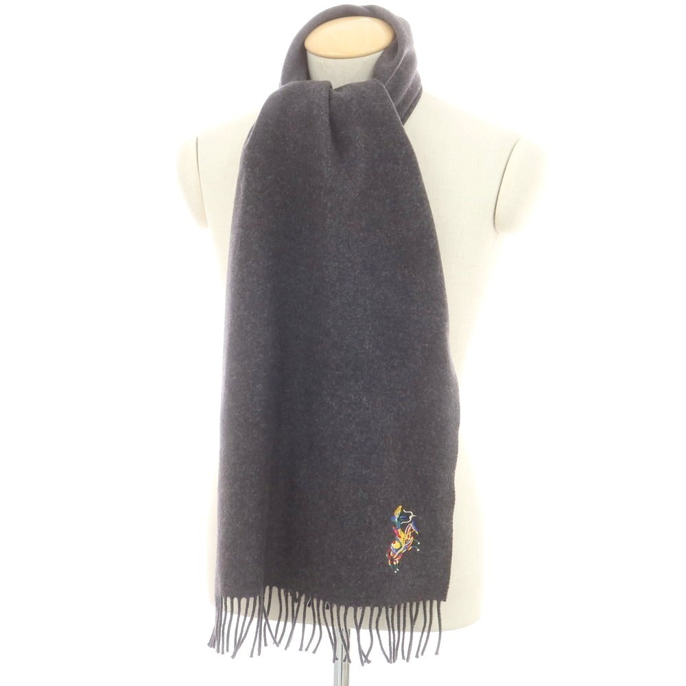 【新品】ドレイクス DRAKES ウールカシミヤ マフラー チャコールグレー【 状態ランクN 】【 メンズ 】 [CPD]