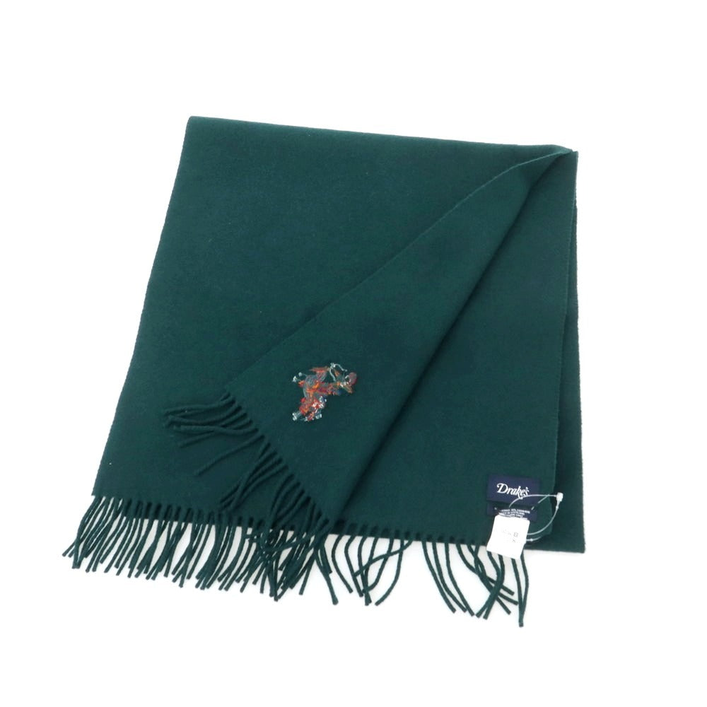 【新品】ドレイクス DRAKES ウールカシミヤ マフラー グリーン【 状態ランクN 】【 メンズ 】