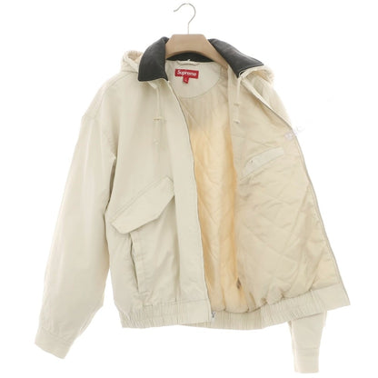 【中古】シュプリーム Supreme 2024年秋冬 Leather Collar Utility Jacket 中綿ブルゾン ストーン【 L 】【 状態ランクA 】【 メンズ 】