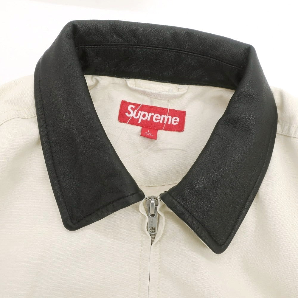 【中古】シュプリーム Supreme 2024年秋冬 Leather Collar Utility Jacket 中綿ブルゾン ストーン【 L 】【 状態ランクA 】【 メンズ 】