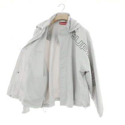 【中古】シュプリーム Supreme 2024年秋冬 Spellout Embroidered Track Jacket シェルジャケット グレー【 L 】【 状態ランクB 】【 メンズ 】