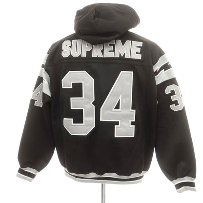 【中古】シュプリーム Supreme 2024年春夏 Football Zip Up Hooded Sweatshirt ポリエステル パーカー ブラックxグレー【 L 】【 状態ランクB 】【 メンズ 】