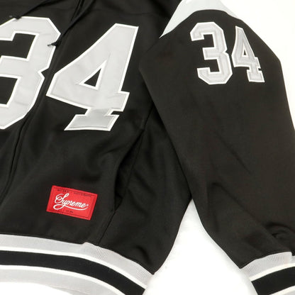 【中古】シュプリーム Supreme 2024年春夏 Football Zip Up Hooded Sweatshirt ポリエステル パーカー ブラックxグレー【 L 】【 状態ランクB 】【 メンズ 】