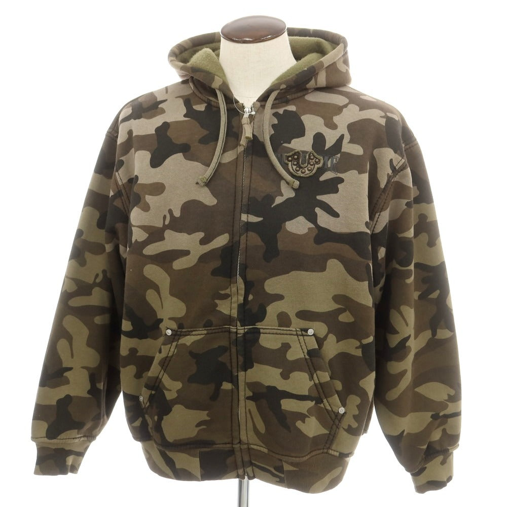 【中古】シュプリーム Supreme x True Religion 2025年秋冬 Zip Up Hooded Sweatshirt カモフラ パーカー グリーン系【 L 】【 状態ランクB 】【 メンズ 】