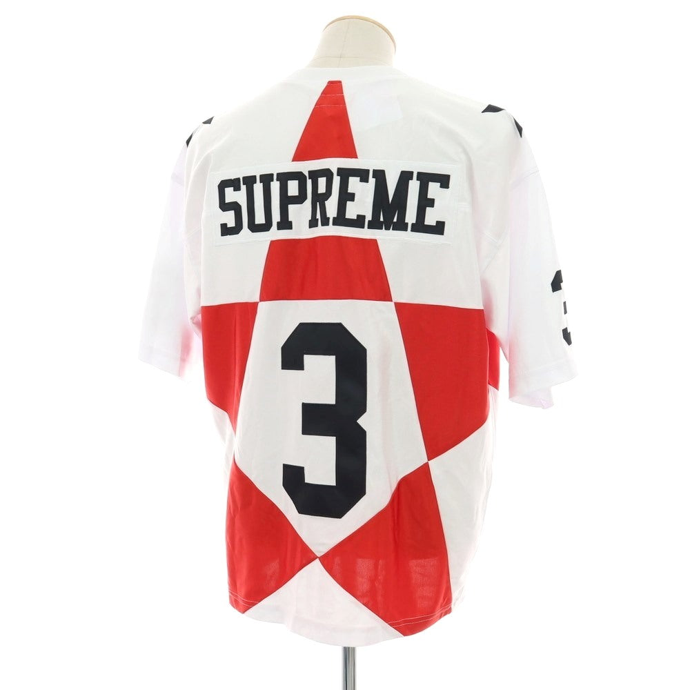 【中古】シュプリーム Supreme 2024年秋冬 Star Football Jersey ポリエステル 半袖Ｔシャツ ホワイトxレッド【サイズS】【 状態ランクB 】【 メンズ 】[DPD]