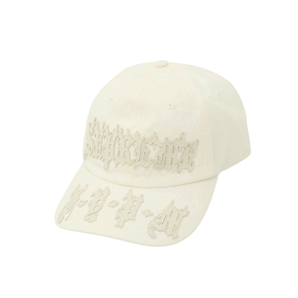 【中古】シュプリーム Supreme 2025年春夏 Leather Applique 6-Panel コットン ベースボールキャップ オフホワイト【 ONE(58cm) 】【 状態ランクA 】【 メンズ 】
