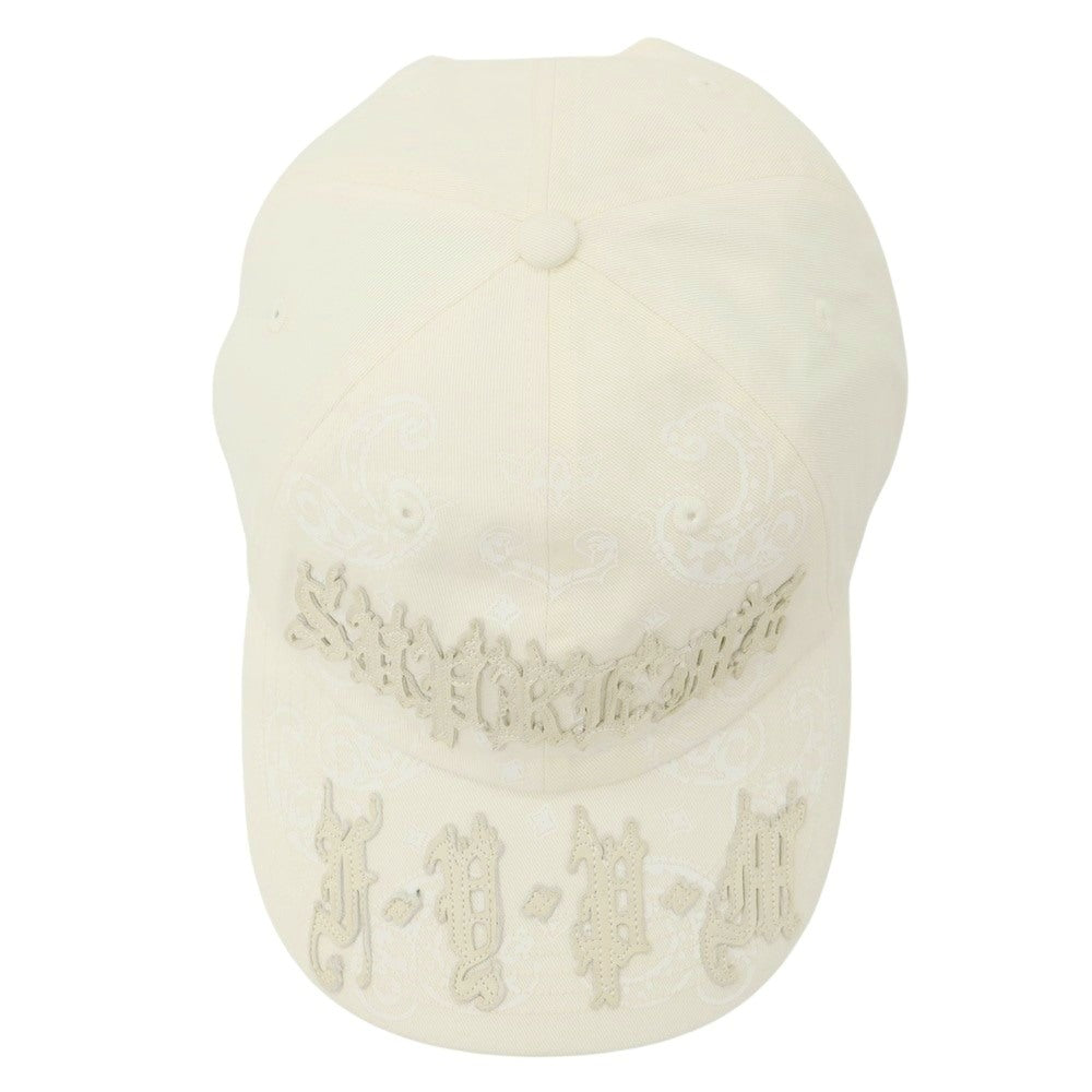 【中古】シュプリーム Supreme 2025年春夏 Leather Applique 6-Panel コットン ベースボールキャップ オフホワイト【 ONE(58cm) 】【 状態ランクA 】【 メンズ 】