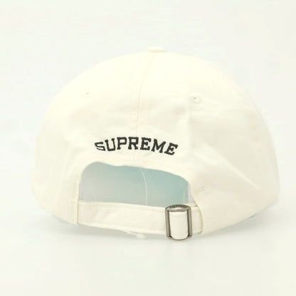【中古】シュプリーム Supreme 2025年春夏 Leather Applique 6-Panel コットン ベースボールキャップ オフホワイト【 ONE(58cm) 】【 状態ランクA 】【 メンズ 】