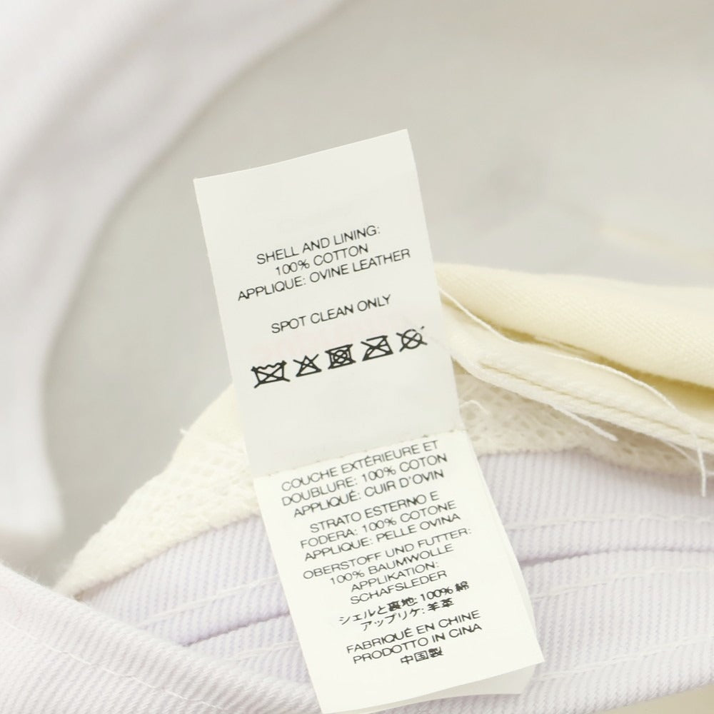 【中古】シュプリーム Supreme 2025年春夏 Leather Applique 6-Panel コットン ベースボールキャップ オフホワイト【 ONE(58cm) 】【 状態ランクA 】【 メンズ 】