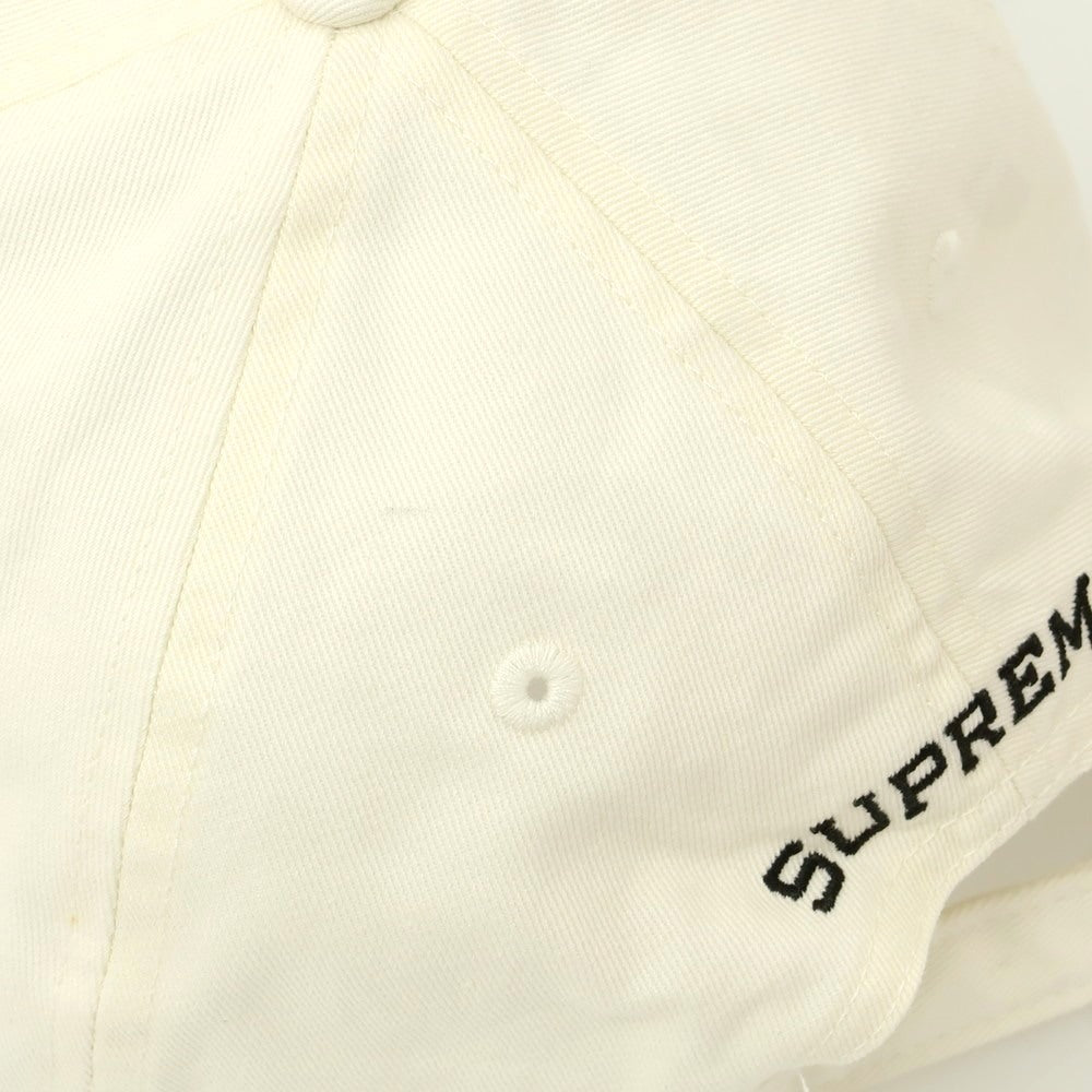 【中古】シュプリーム Supreme 2025年春夏 Leather Applique 6-Panel コットン ベースボールキャップ オフホワイト【 ONE(58cm) 】【 状態ランクA 】【 メンズ 】