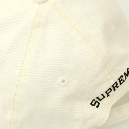 【中古】シュプリーム Supreme 2025年春夏 Leather Applique 6-Panel コットン ベースボールキャップ オフホワイト【 ONE(58cm) 】【 状態ランクA 】【 メンズ 】