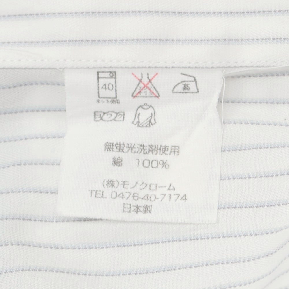 【中古】マリアサンタンジェロ Maria Santangelo The Style Gate コットン ストライプ レギュラーカラー ドレスシャツ ホワイトxグレー【 表記なし（M位） 】【 状態ランクB 】【 メンズ 】