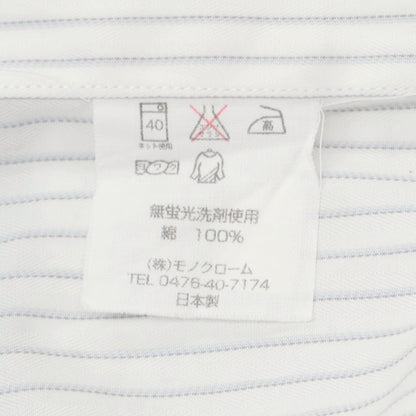 【中古】マリアサンタンジェロ Maria Santangelo The Style Gate コットン ストライプ レギュラーカラー ドレスシャツ ホワイトxグレー【 表記なし（M位） 】【 状態ランクB 】【 メンズ 】