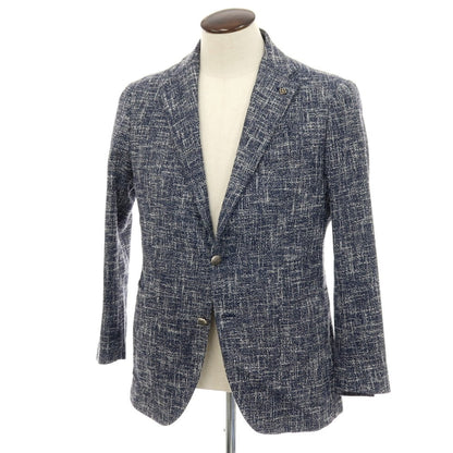 【中古】タリアトーレ TAGLIATORE コットンアクリルナイロン 2B カジュアルジャケット ネイビーxホワイト【サイズ50】【 状態ランクB 】【 メンズ 】