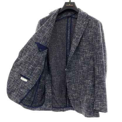 【中古】タリアトーレ TAGLIATORE コットンアクリルナイロン 2B カジュアルジャケット ネイビーxホワイト【サイズ50】【 状態ランクB 】【 メンズ 】