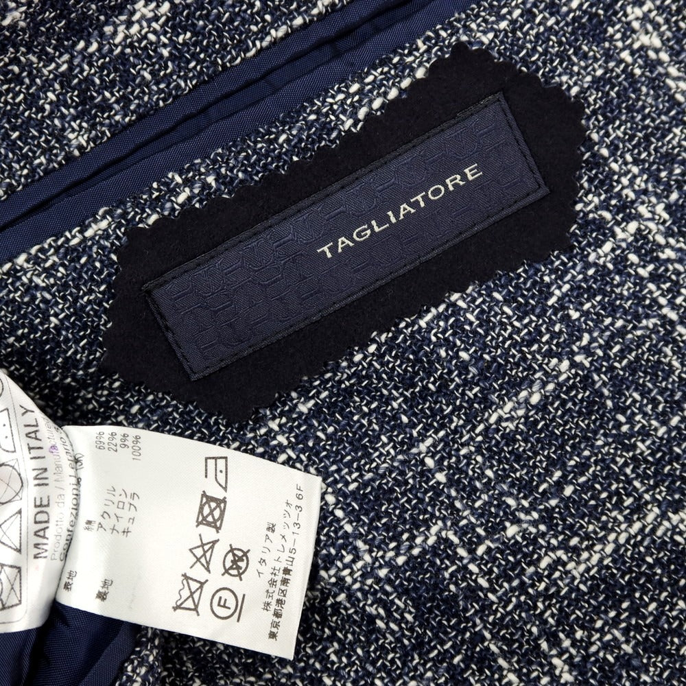 【中古】タリアトーレ TAGLIATORE コットンアクリルナイロン 2B カジュアルジャケット ネイビーxホワイト【サイズ50】【 状態ランクB 】【 メンズ 】