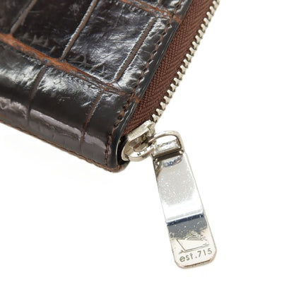 【中古】ペッレモルビダ PELLE MORBIDA クロコダイル レザー 長財布 ダークブラウン【 状態ランクC 】【 メンズ 】