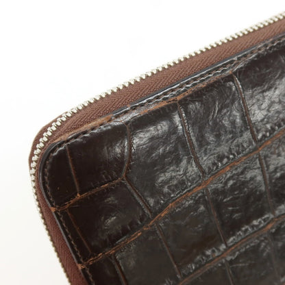 【中古】ペッレモルビダ PELLE MORBIDA クロコダイル レザー 長財布 ダークブラウン【 状態ランクC 】【 メンズ 】