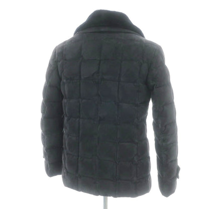 【中古】エンメティ EMMETI ゴートスキン スエード ダブルブレスト ダウンコート ネイビー【 44 】【 状態ランクC 】【 メンズ 】