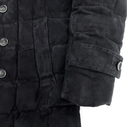 【中古】エンメティ EMMETI ゴートスキン スエード ダブルブレスト ダウンコート ネイビー【 44 】【 状態ランクC 】【 メンズ 】