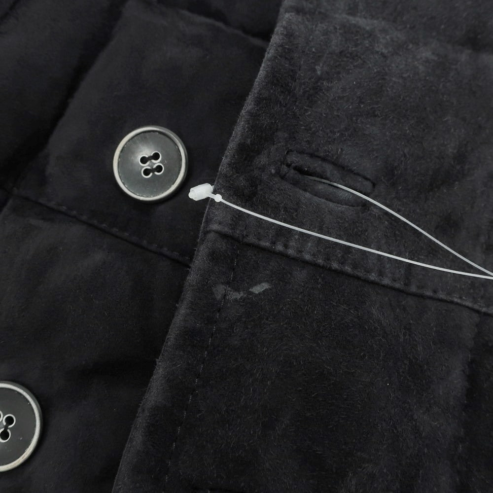 【中古】エンメティ EMMETI ゴートスキン スエード ダブルブレスト ダウンコート ネイビー【 44 】【 状態ランクC 】【 メンズ 】