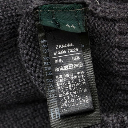 【中古】ザノーネ ZANONE ミドルゲージ ウール タートルネック プルオーバーニット グレー【 44 】【 状態ランクC 】【 メンズ 】