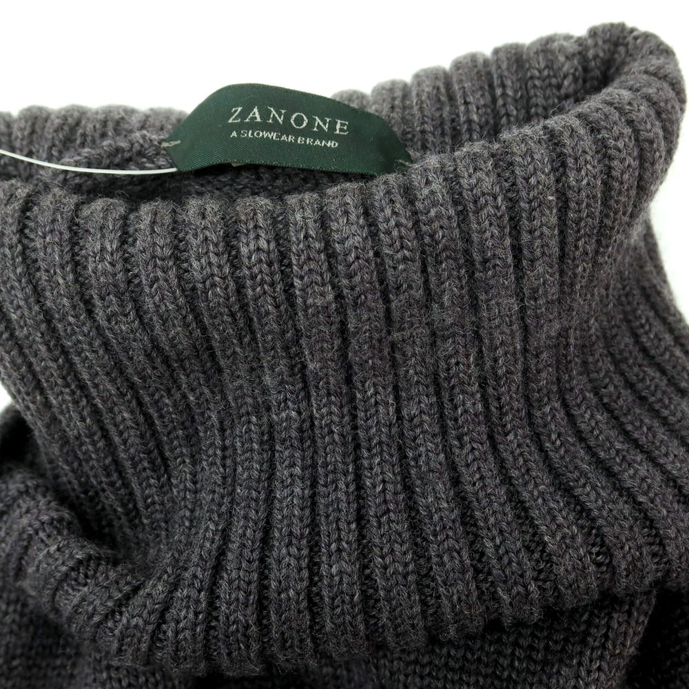 【中古】ザノーネ ZANONE ミドルゲージ ウール タートルネック プルオーバーニット グレー【 44 】【 状態ランクC 】【 メンズ 】