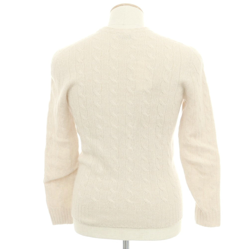 【中古】ドルモア DRUMOHR ケーブル編み ウール クルーネック プルオーバーニット ライトベージュ【 44 】【 状態ランクC 】【 メンズ 】