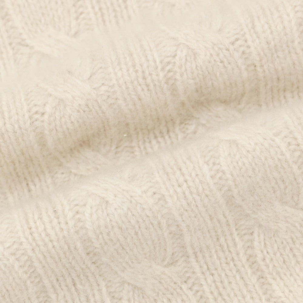 【中古】ドルモア DRUMOHR ケーブル編み ウール クルーネック プルオーバーニット ライトベージュ【 44 】【 状態ランクC 】【 メンズ 】