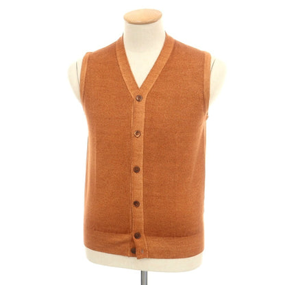 【中古】クルチアーニ CRUCIANI ガーメントダイ ハイゲージ ウール ニットベスト オレンジブラウン系【 44 】【 状態ランクB 】【 メンズ 】