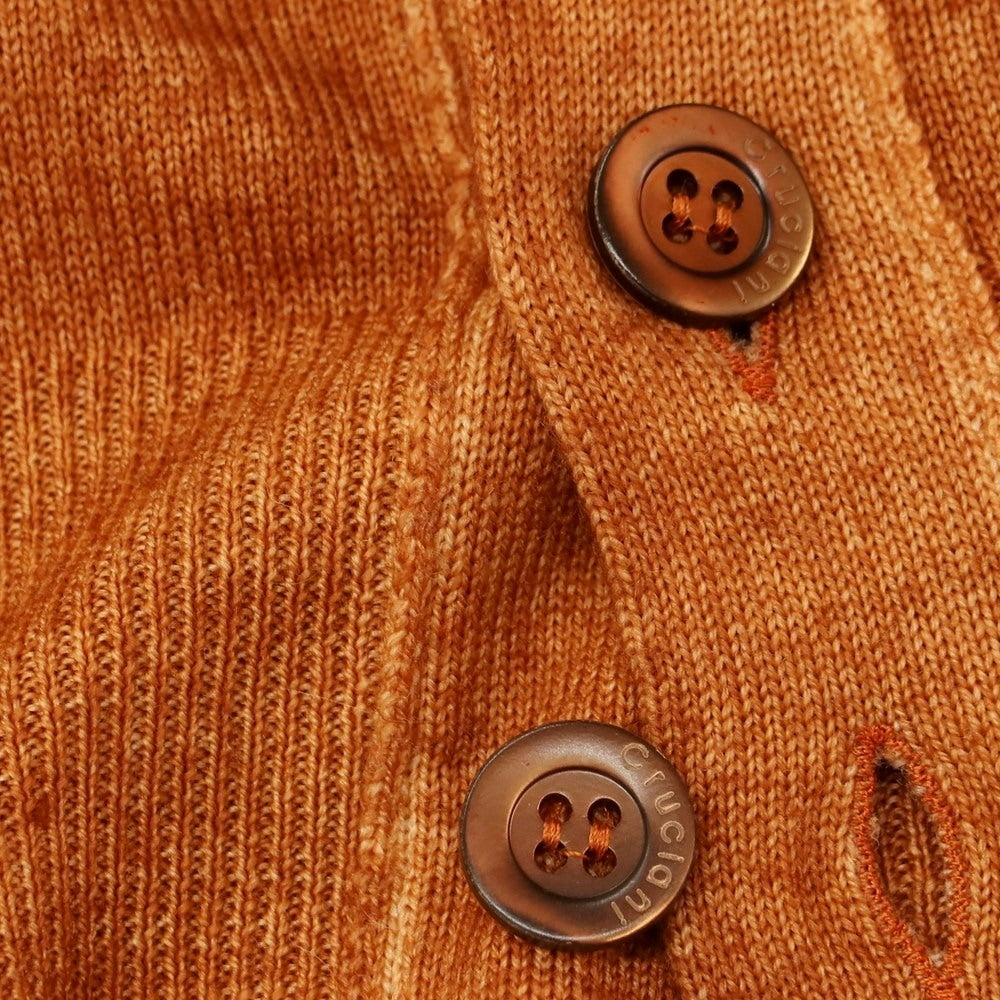 【中古】クルチアーニ CRUCIANI ガーメントダイ ハイゲージ ウール ニットベスト オレンジブラウン系【 44 】【 状態ランクB 】【 メンズ 】
