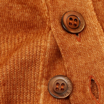 【中古】クルチアーニ CRUCIANI ガーメントダイ ハイゲージ ウール ニットベスト オレンジブラウン系【 44 】【 状態ランクB 】【 メンズ 】