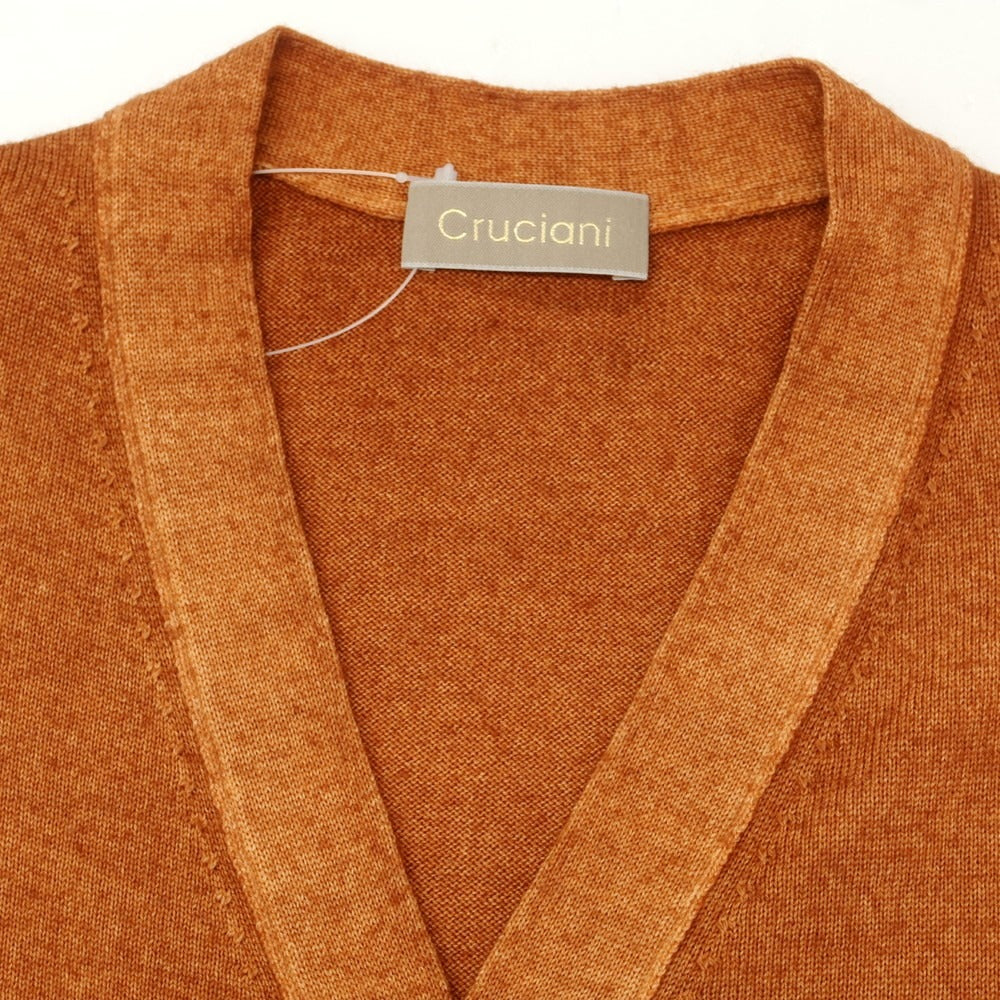 【中古】クルチアーニ CRUCIANI ガーメントダイ ハイゲージ ウール ニットベスト オレンジブラウン系【 44 】【 状態ランクB 】【 メンズ 】