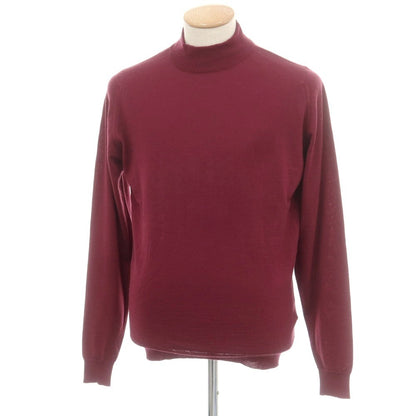 【中古】ジョンスメドレー JOHN SMEDLEY ハイゲージ ウール モックネック プルオーバーニット バーガンディ【 M 】【 状態ランクB 】【 メンズ 】