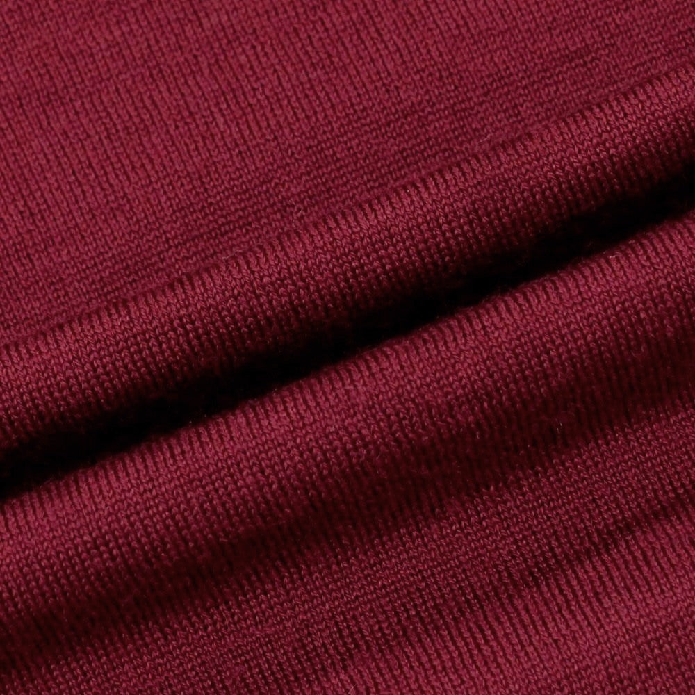 【中古】ジョンスメドレー JOHN SMEDLEY ハイゲージ ウール モックネック プルオーバーニット バーガンディ【 M 】【 状態ランクB 】【 メンズ 】