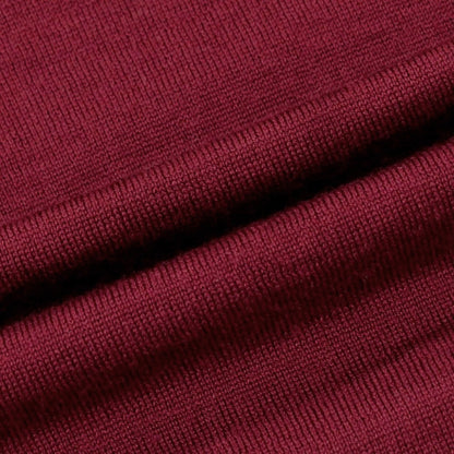 【中古】ジョンスメドレー JOHN SMEDLEY ハイゲージ ウール モックネック プルオーバーニット バーガンディ【 M 】【 状態ランクB 】【 メンズ 】