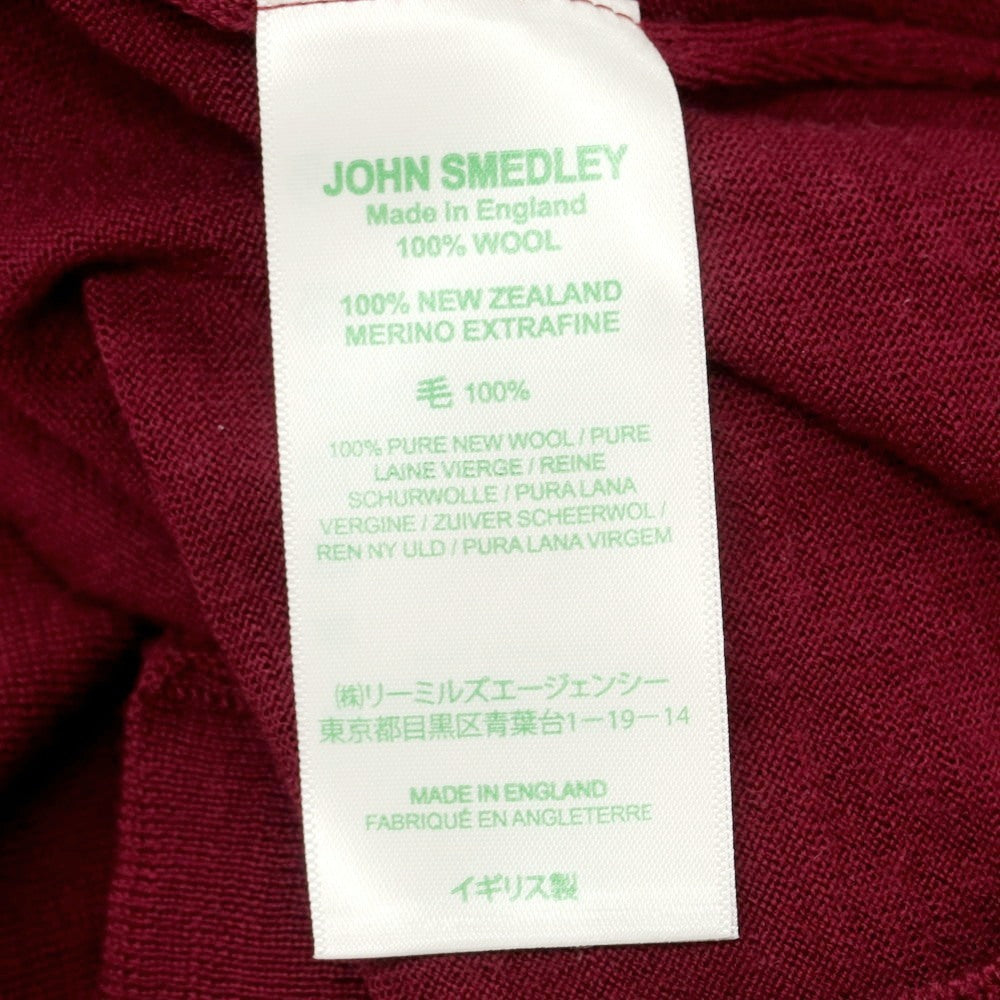 【中古】ジョンスメドレー JOHN SMEDLEY ハイゲージ ウール モックネック プルオーバーニット バーガンディ【 M 】【 状態ランクB 】【 メンズ 】