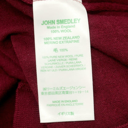 【中古】ジョンスメドレー JOHN SMEDLEY ハイゲージ ウール モックネック プルオーバーニット バーガンディ【 M 】【 状態ランクB 】【 メンズ 】