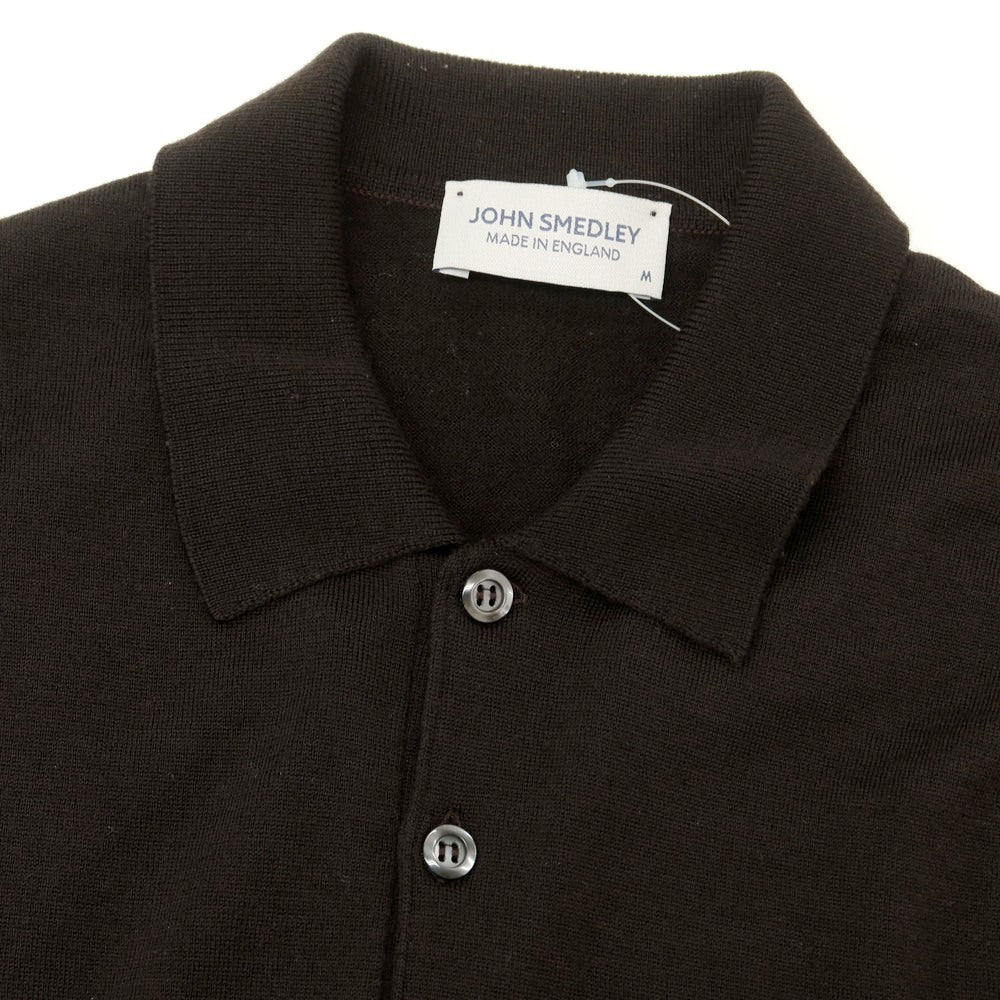 【中古】ジョンスメドレー JOHN SMEDLEY ハイゲージ ウール 長袖 ポロニット ダークブラウン【 M 】【 状態ランクB 】【 メンズ 】