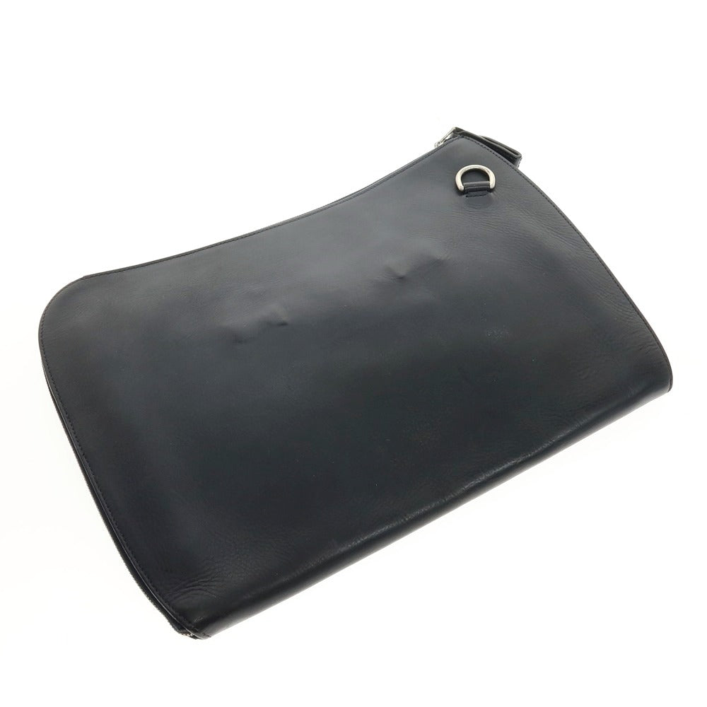 【中古】シャンボール セリエ CHAMBORD SELLIER レザー クラッチバッグ ネイビー【 状態ランクC 】【 メンズ 】