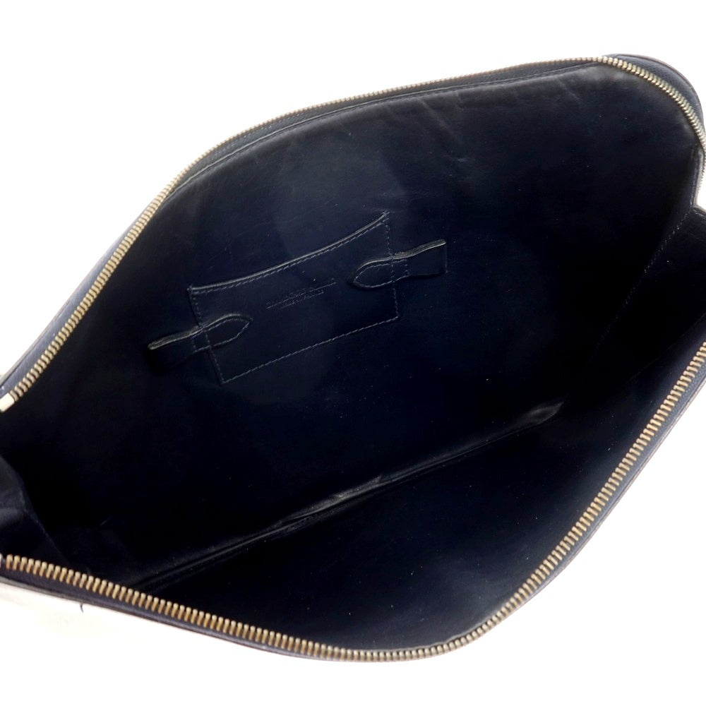 【中古】シャンボール セリエ CHAMBORD SELLIER レザー クラッチバッグ ネイビー【 状態ランクC 】【 メンズ 】